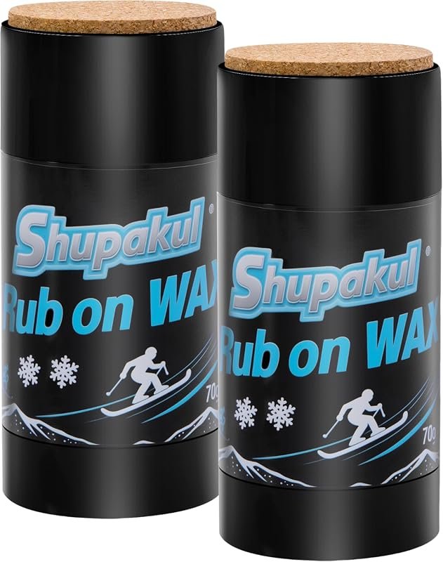 QuickWax Rub‑On Snowboard Wax – 2 × 70g Portable Wax Tubes with Cork A
