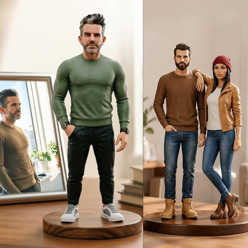 Custom 3D printed figurine from photo – high‑detail, hand‑finished, un