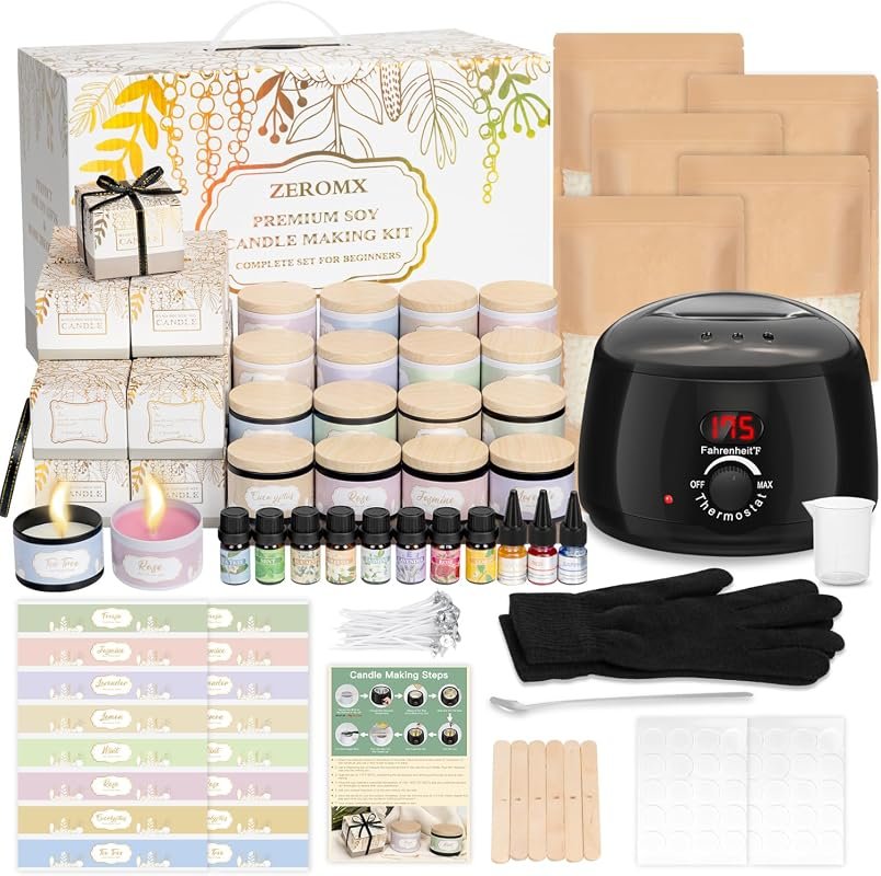 ZEROMX 161‑Piece Candle Making Kit for Beginners Including Digital Wax