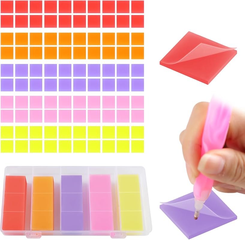 Phinus 100-Piece Diamond Art Wax Set – 5 Colors, Storage Box, 2×2 cm G