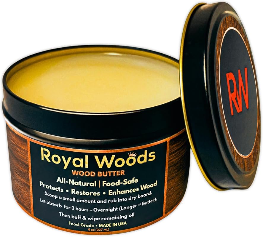 Wood Butter Cutting Board Wax – 8 oz Food‑Safe Beeswax Conditioner for