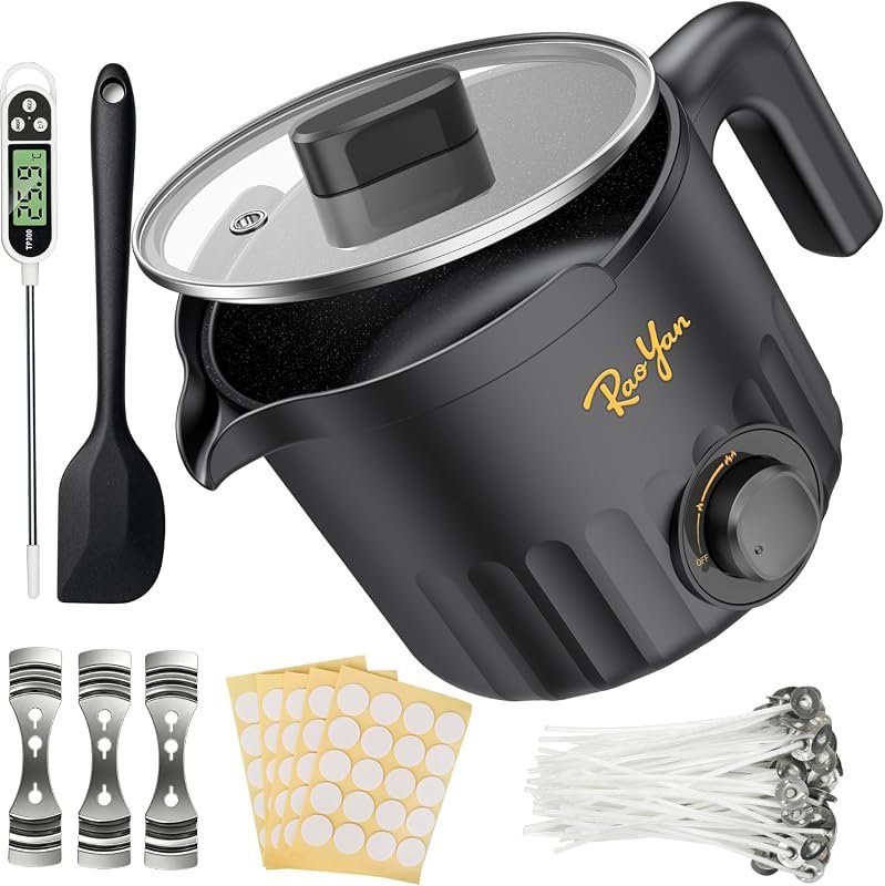RAOYAN candle wax melter kit for beginners, includes tools, easy‑use d