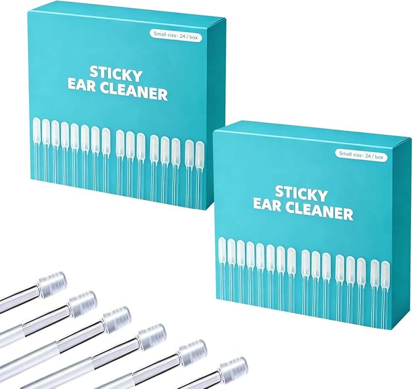 Sticky 48‑Piece Ear Cleaning Stick Set – Reusable Adhesive Resin Gel Picks for Safe Adult Ear Wax Removal