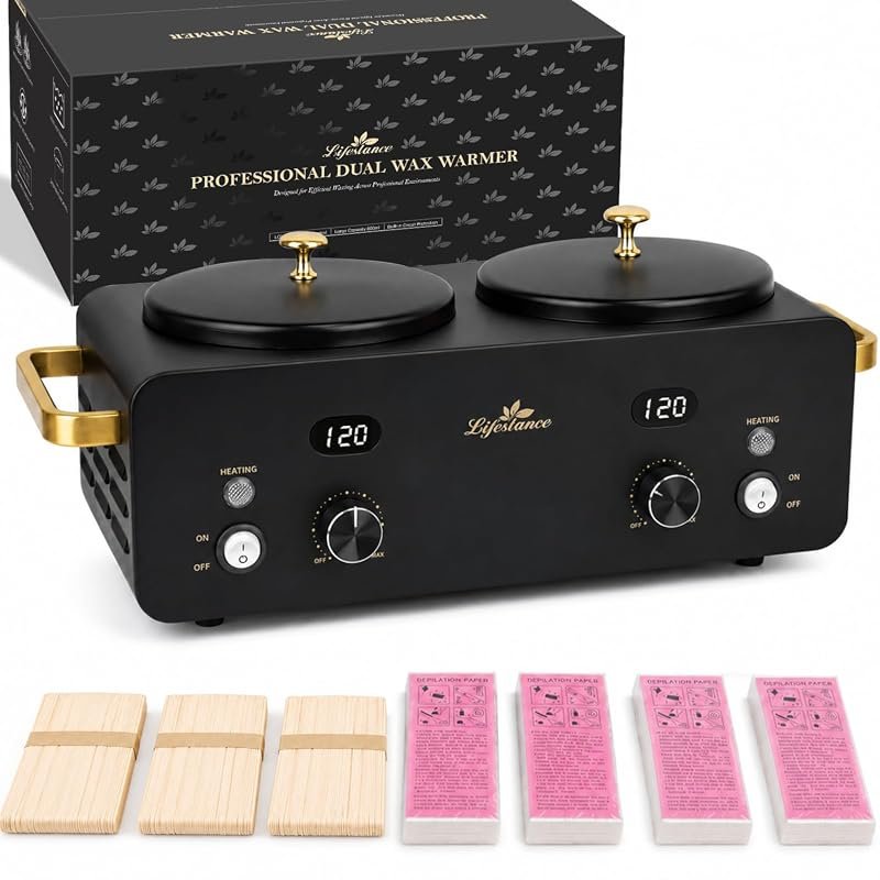 Lifestance Digital Double Wax Pot – Dual 800 ml Chambers for Fast Hair