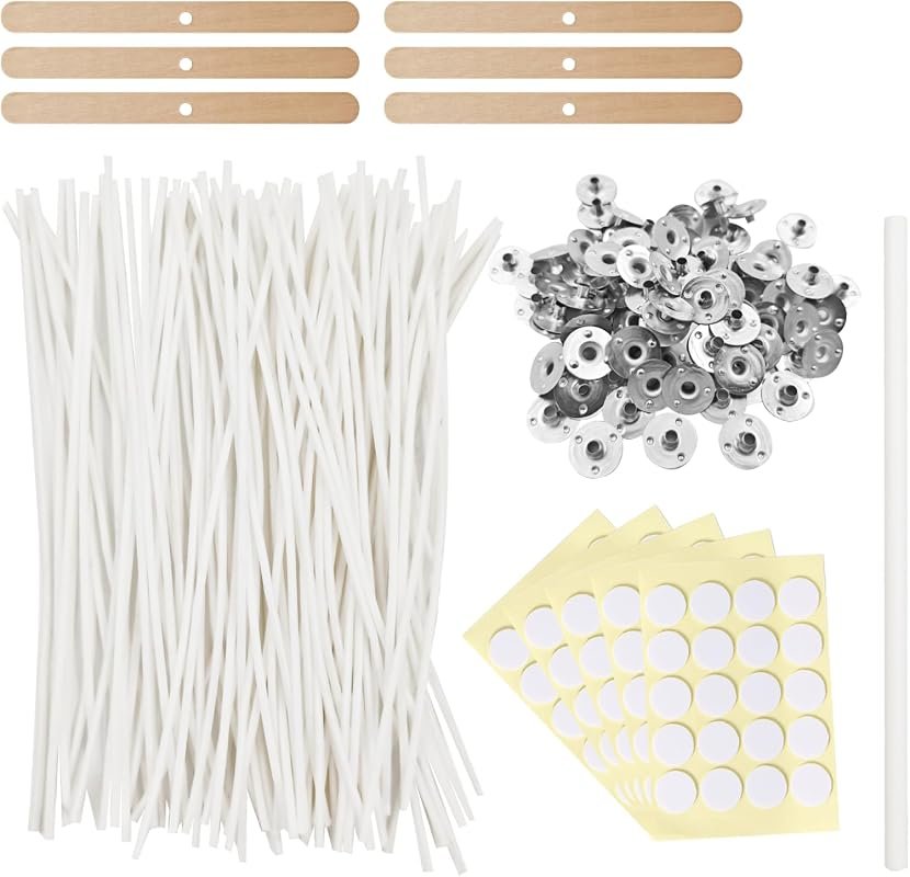 Natural Candle Wicks 100-Piece Set – Low Smoke, 6-Inch Pre-Coated Soy