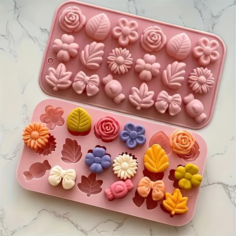 Pink Silicone Candle Molds Set – 6‑18 Halloween Skull Shapes for DIY W