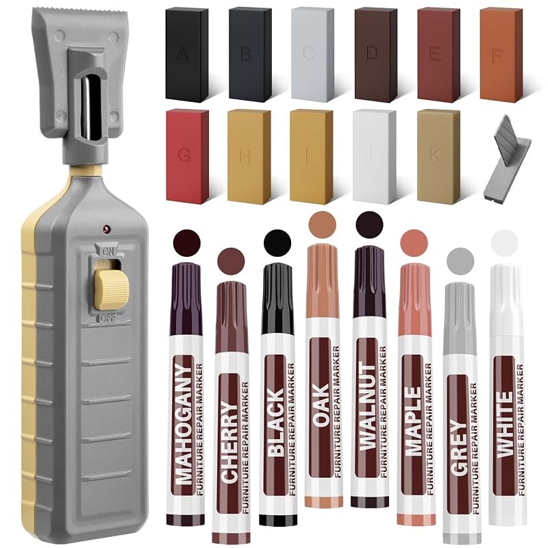 Laminate Floor Repair Kit – Heat Pen, 11‑Color Wax & Marker for Scratc