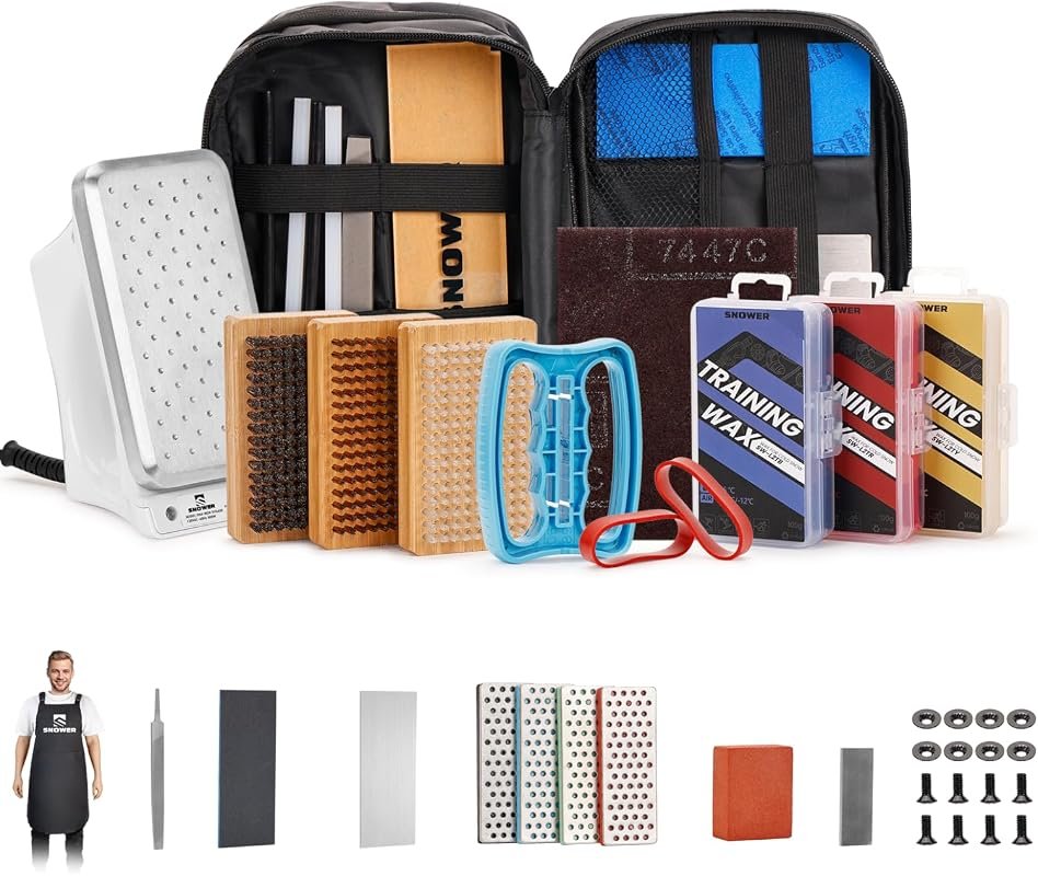 SNOWER ski and snowboard tuning kit includes wax iron, wax and essenti