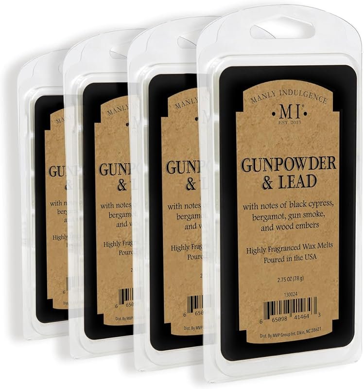 Manly Indulgence Gunpowder & Lead Scented Wax Melt Warmer C
