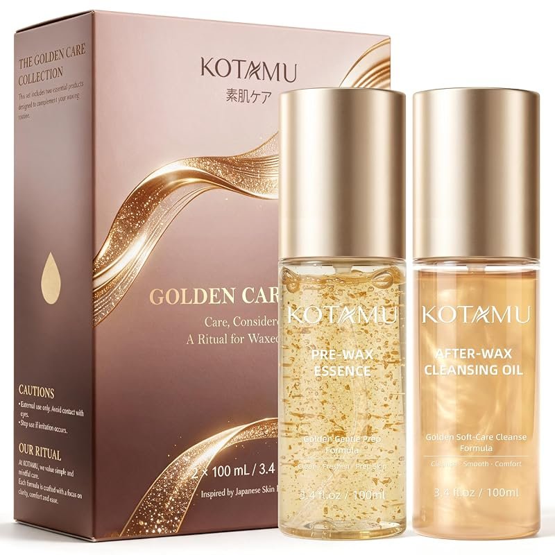 KOTAMU Pre‑Wax Cleanser and After‑Wax Oil Kit – Complete Pre‑ and Post