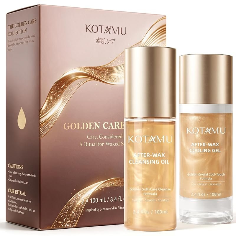 KOTAMU After‑Wax Care Kit – Oil and Cooling Gel Duo to Soothe Skin, Re