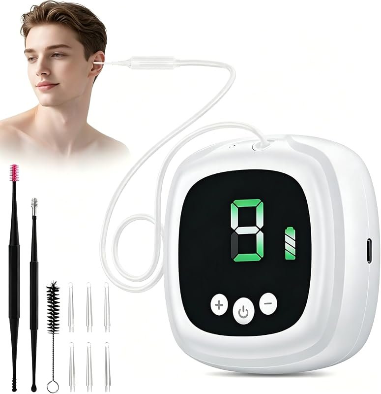 9‑Level Adjustable Strong Suction Ear Vacuum Wax Remover, Compact USB‑