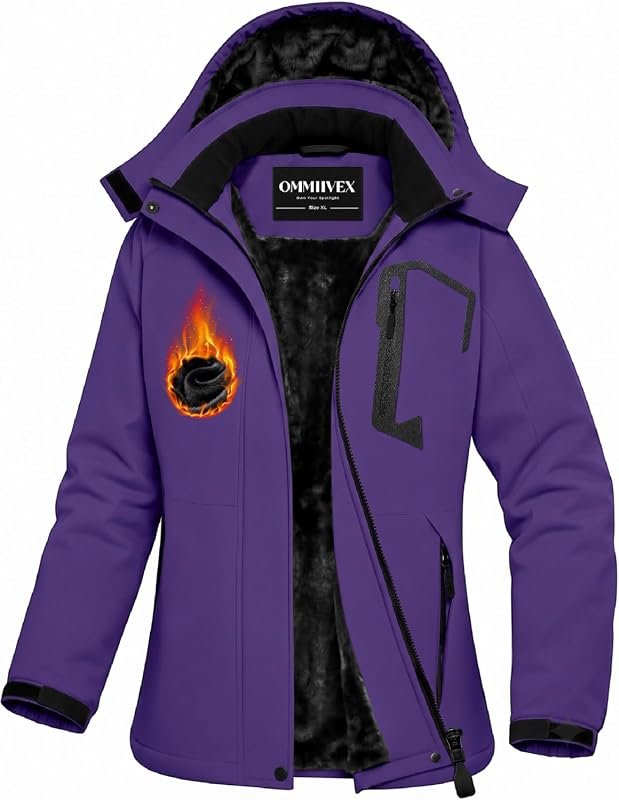 Ommiivex Women's Winter Essential Coat – Waterproof Windbreaker with B