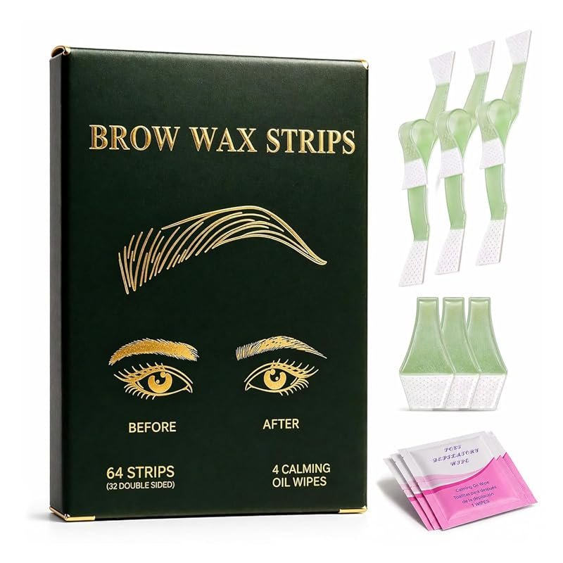 64‑Piece Precision Eyebrow Wax Strips – No‑Heat, Gentle for Sensitive 