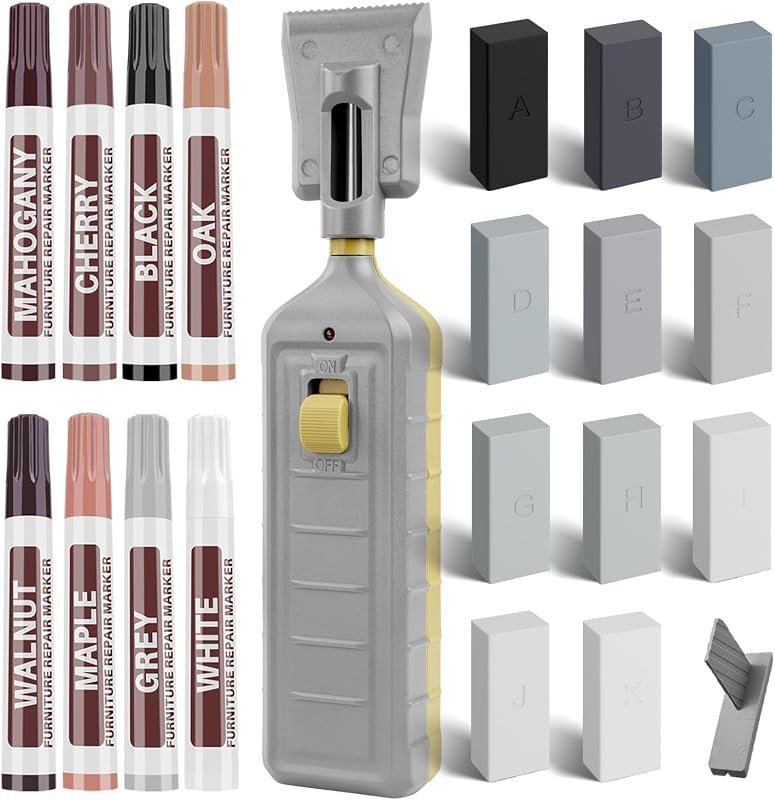 Laminate Floor Repair Kit with Heat Pen, 11‑Color Wax & 8 Markers for