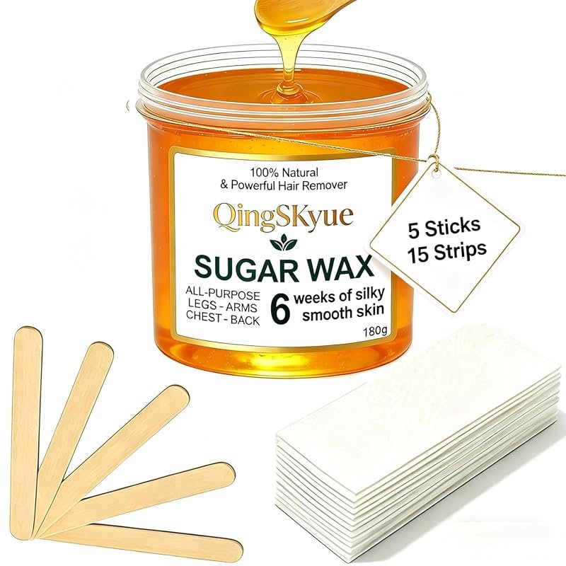 Sugar Waxing Kit 180 g Natural Wax for Hair Removal – Safe for All Ski