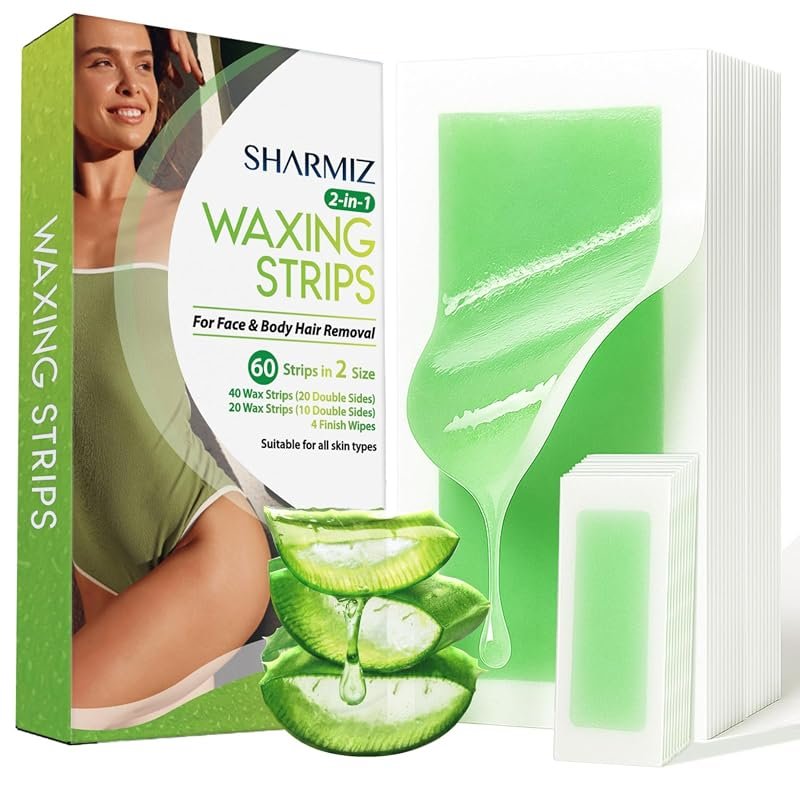 60‑Piece Wax Strip Kit – 40 Body and 20 Facial Strips for Complete At‑